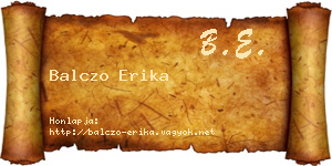 Balczo Erika névjegykártya